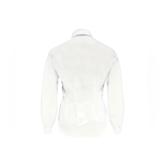 Plus Size White Sexy Casual Solid Solid Color Shirt Collar Tops - Picture 5 of 8